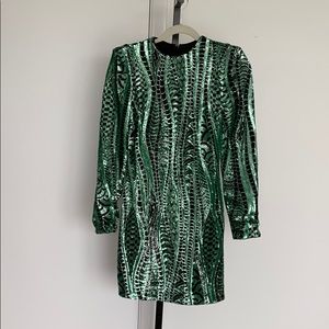 Aqua x Happily Grey mint and black sequin dress